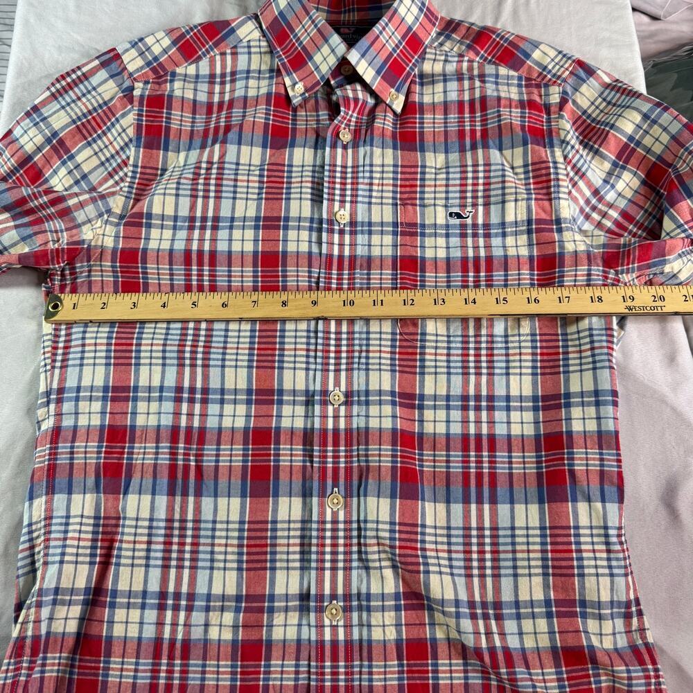 Vineyard Vines Slim Fit Tucker Shirt Mens Small Red Blue Plaid Button Down - Picture 5 of 5